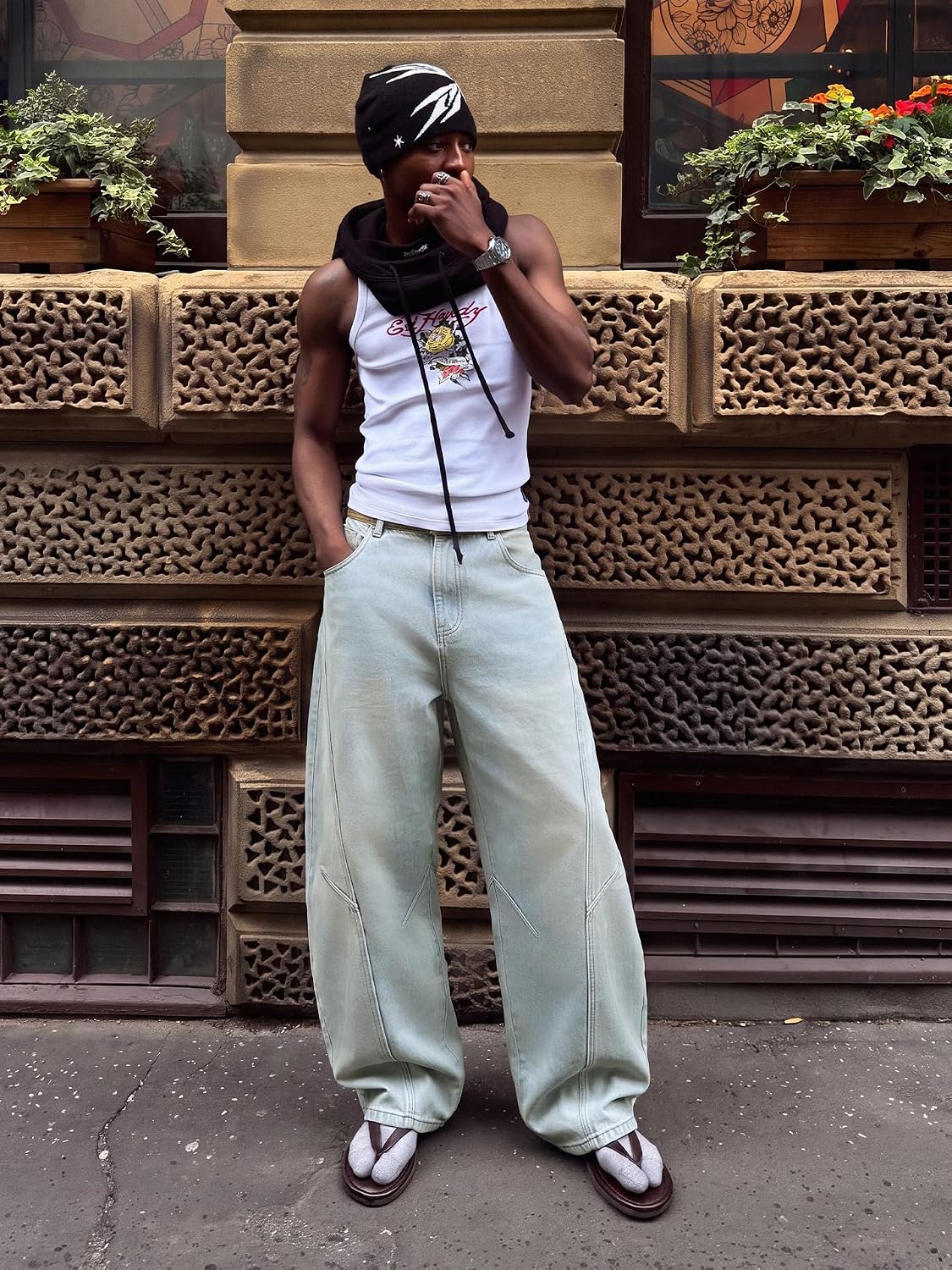 Thumbnail 2 de Icymay Mens Baggy Jeans, Wide-Leg Y2K Vintage Denim