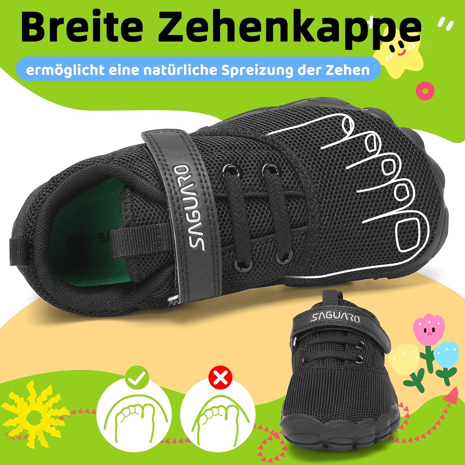 Thumbnail 1 de SAGUARO Kinder Barfußschuhe Leicht, rutschfest & flexibel – Gr. 24–36