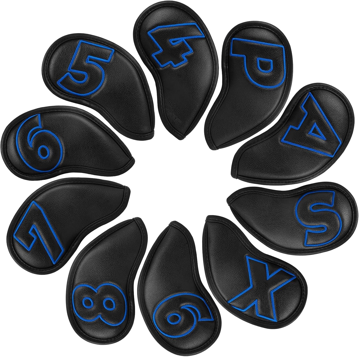 Craftsman Golf Classic Black Iron Headcover Set with Magnetic Closure (10 Pack) – Personalisation Available