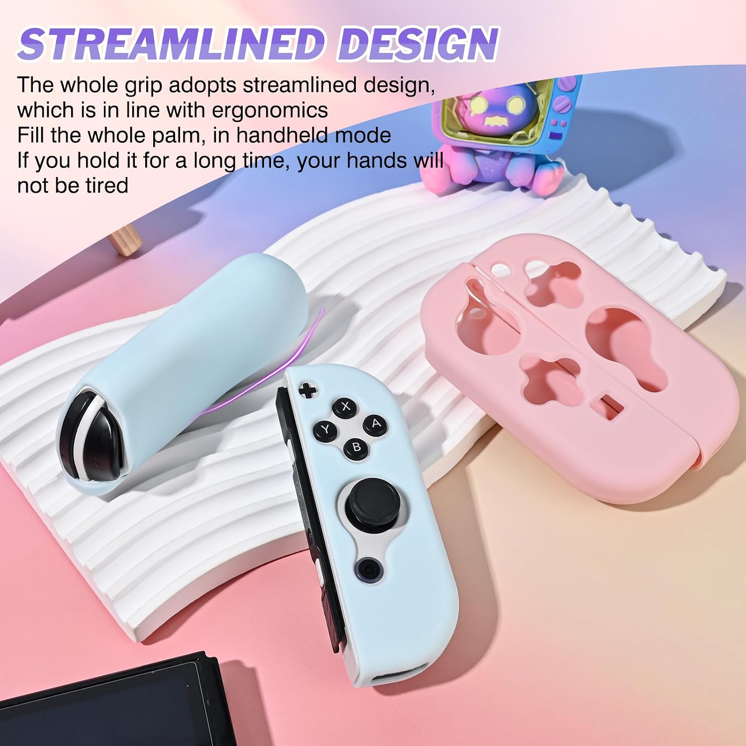 Thumbnail 6 de DLseego Protective Cover Case for Switch/OLED – Sky Blue Soft Silicone Handle