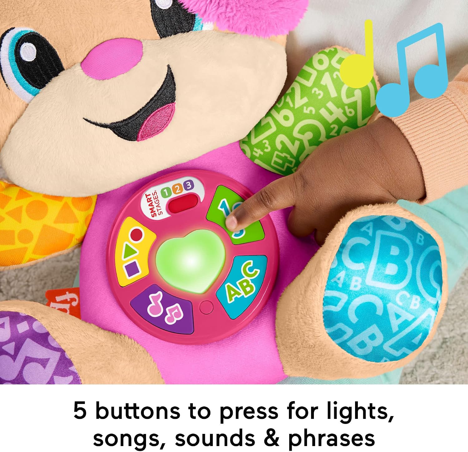 Thumbnail 3 de Fisher-Price Sis Pink Smart Stages Plush: Multilingual Learning Toy for infants 6+ months