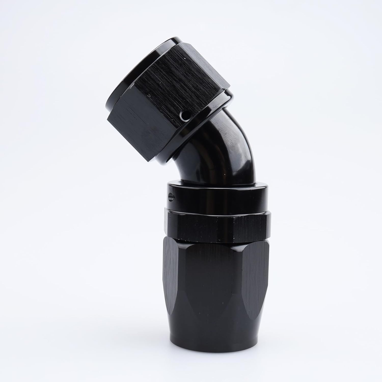 Detalle 2 de AC Performance -8 AN 45 Degree Swivel One Piece Full Flow Hose End Fitting, Black Aluminum