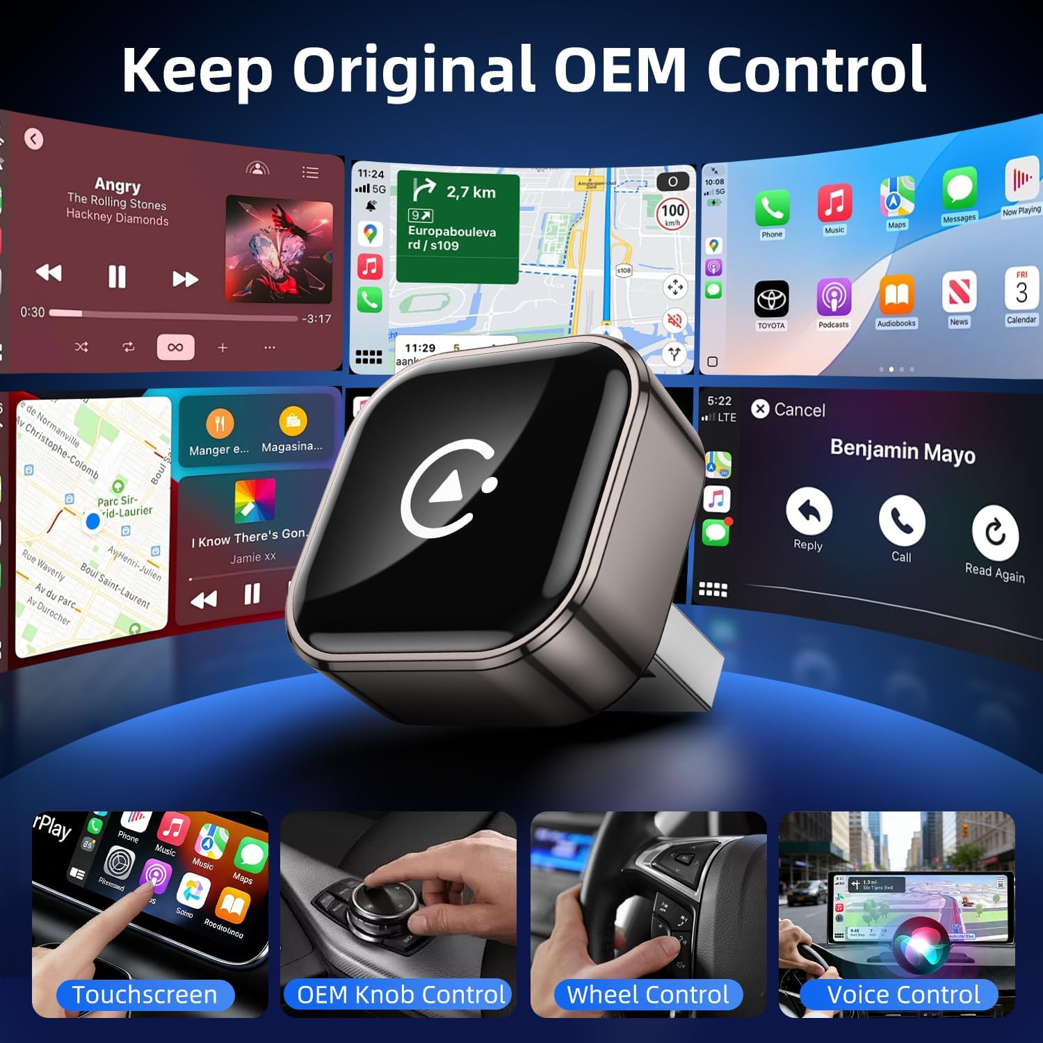 Thumbnail 5 de 2026 Upgraded Wireless CarPlay Adapter (UK) – convert wired CarPlay/Android Auto to wireless