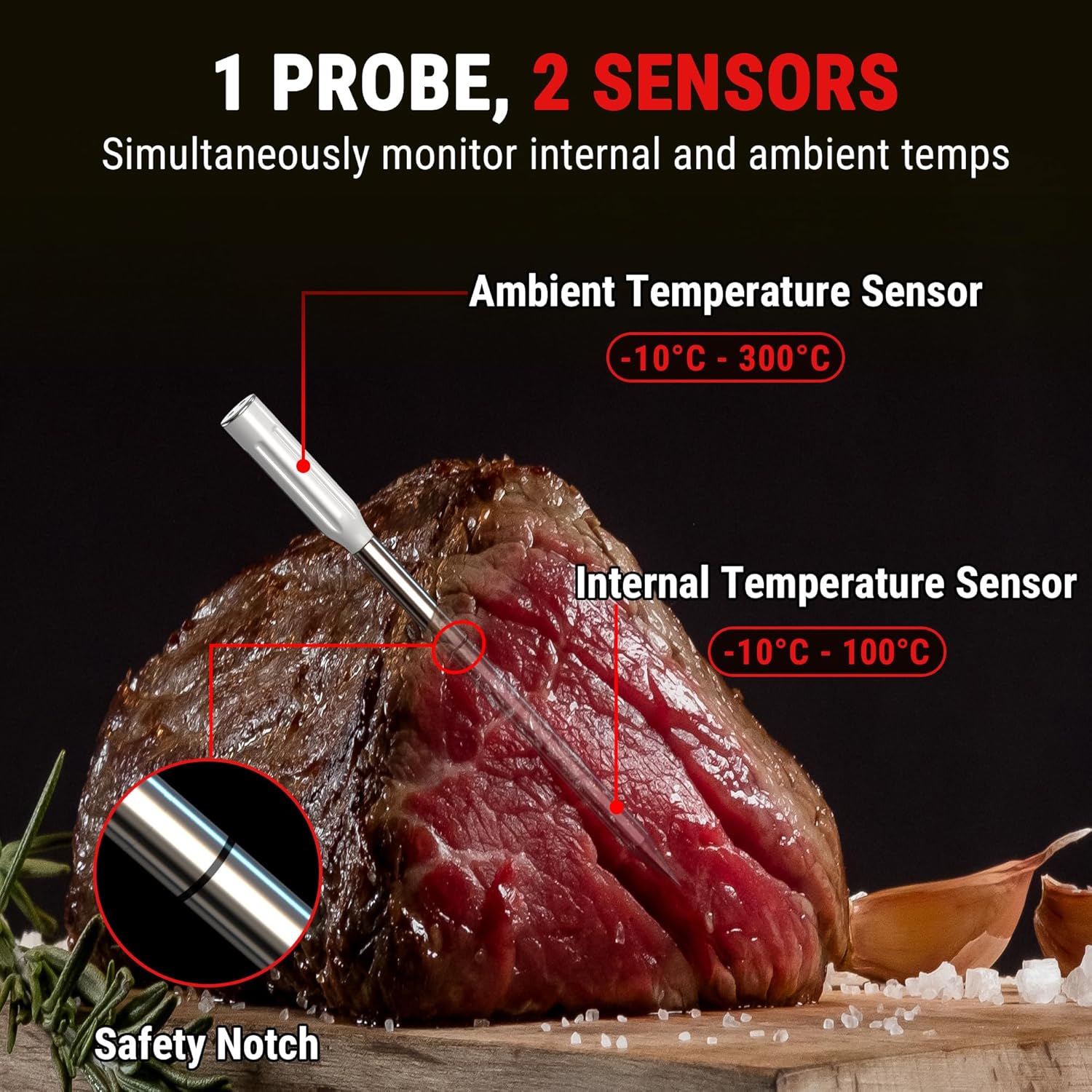 Thumbnail 3 de ThermoPro TempPro 150M Wireless Meat Thermometer: UK Edition