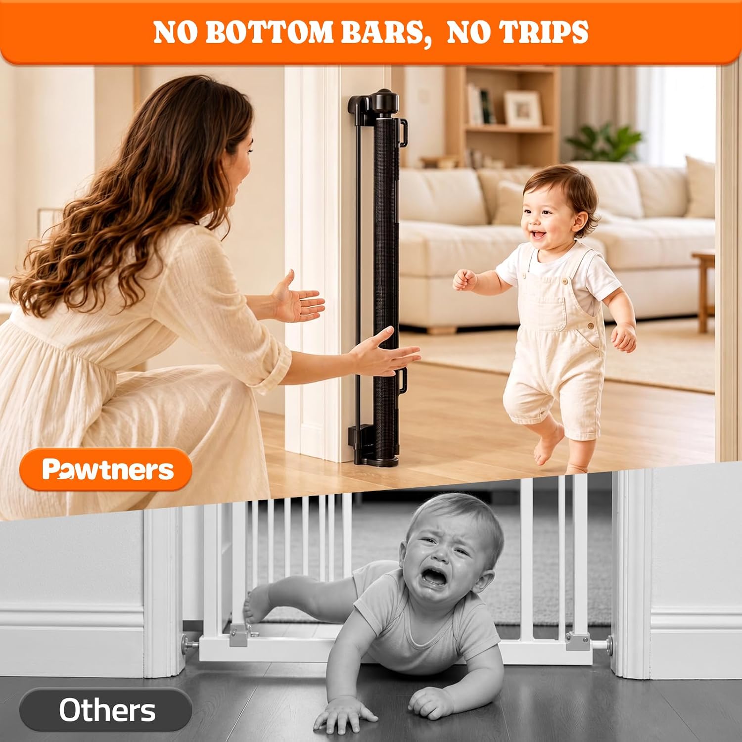 Thumbnail 2 de Pawtners SH20.006D02 Retractable Baby Gate, 34" Tall, Up to 120" Wide