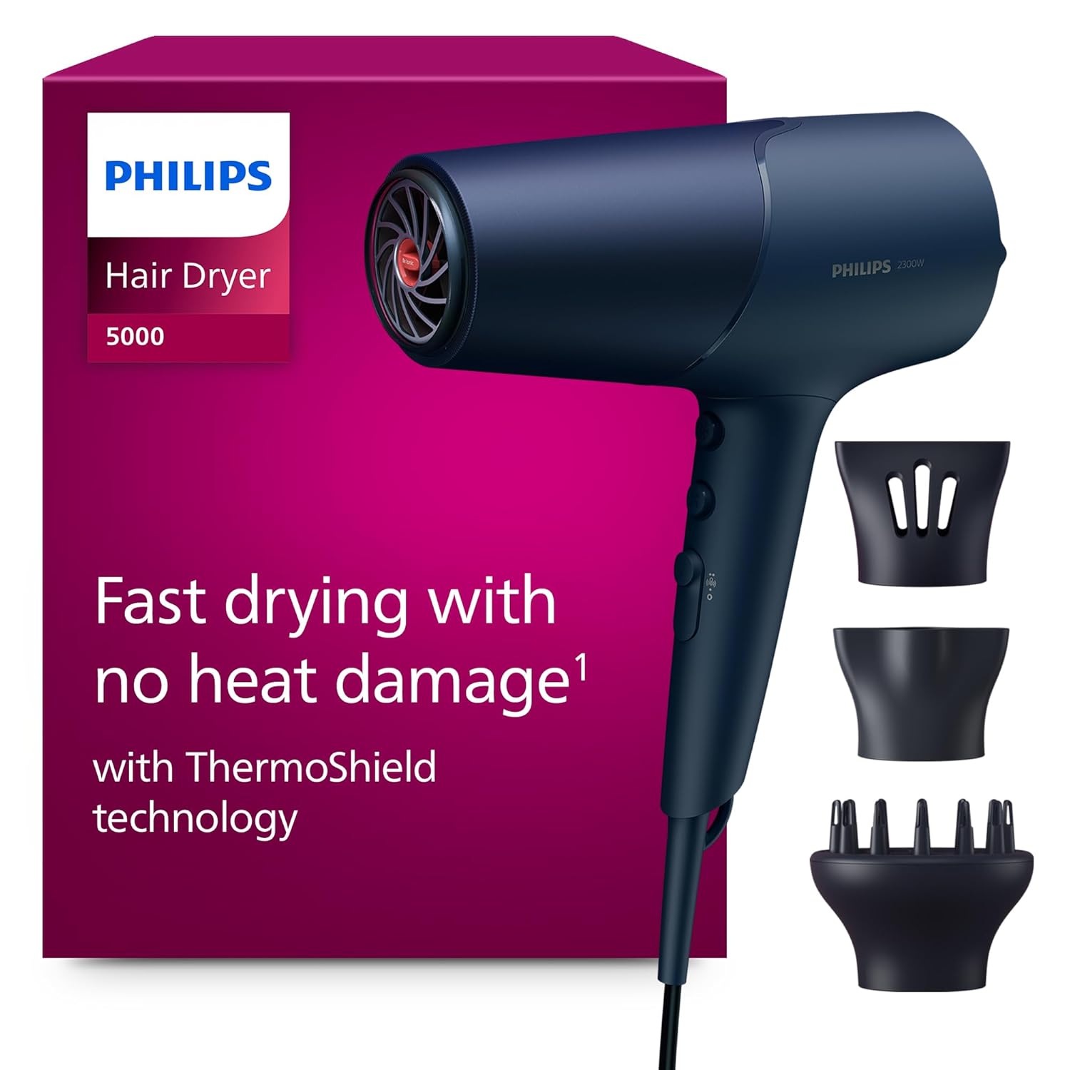 Detalle de Philips 5000 Series Haartrockner 2300 W mit Diffusor 💇♀