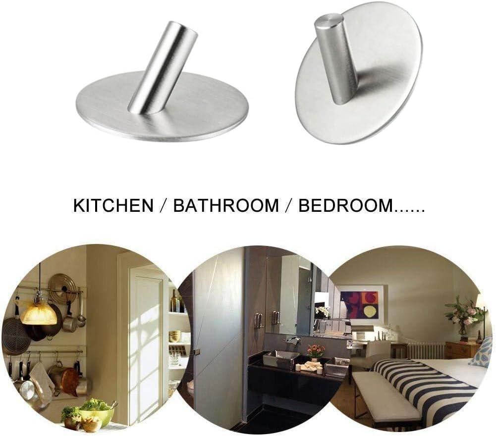 Thumbnail 5 de LYLIN Ganci Adesivi in Acciaio Inox SUS304 – Set da 4 Ganci Portasciugamani con Adesivo per Parete (Argento Obliquo)