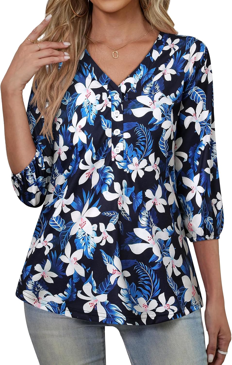 Thumbnail 1 de WIEIYM Floral Print T Shirt for Women 🌺