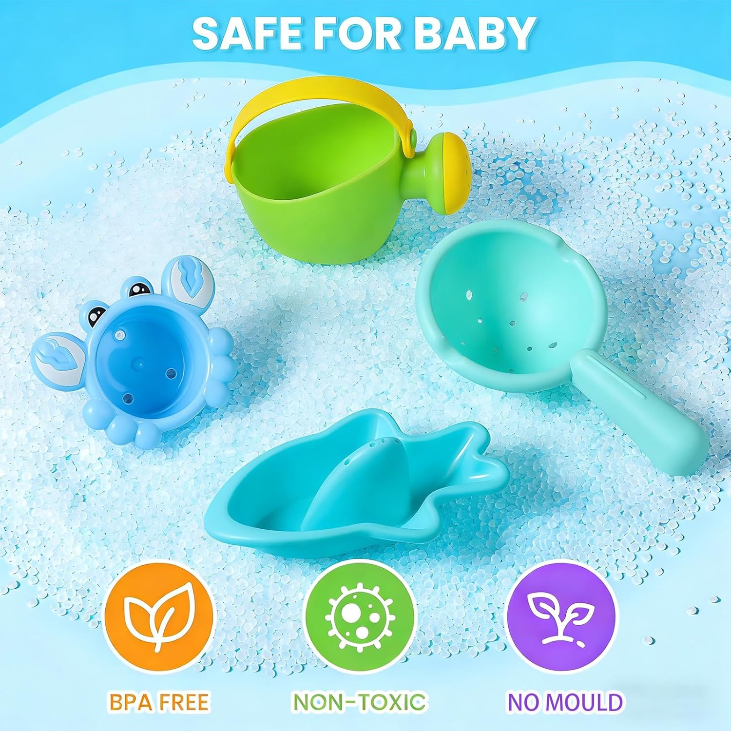 Thumbnail 4 de Baby Bath Toys for 1–5 Year Olds: 10-Piece Mould-Resistant Set for Toddlers