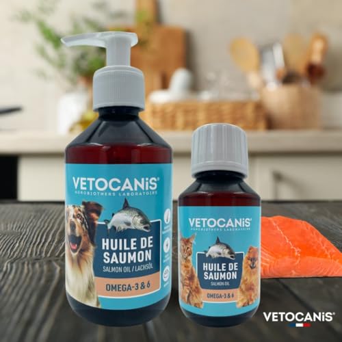 Thumbnail 7 de Vetocanis Huile de Saumon pour Chien et Chat – 250 ml, complément alimentaire riche en oméga 3 et 6