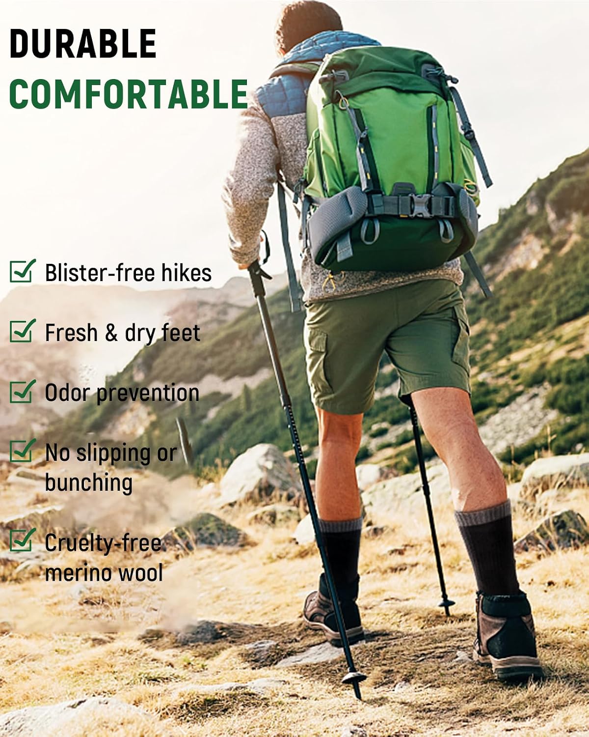 Detalle de TANSTC Merino hiking socks 3 pairs