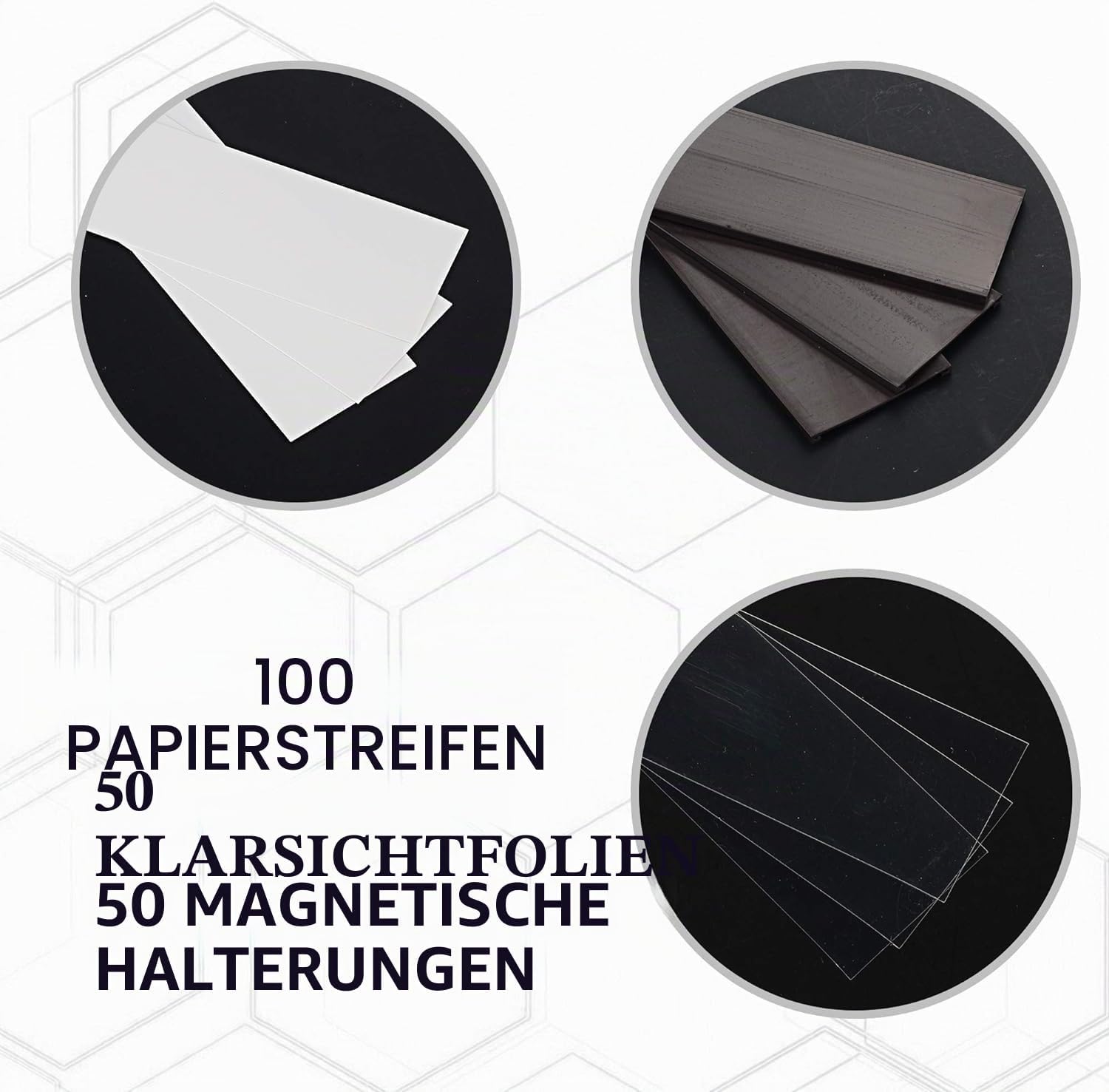 Detalle de LLPT Magnetische Etikettenhalter (50 Stück) 25 x 50 mm – beschreibbare Magnet-Etiketten für Metallflächen