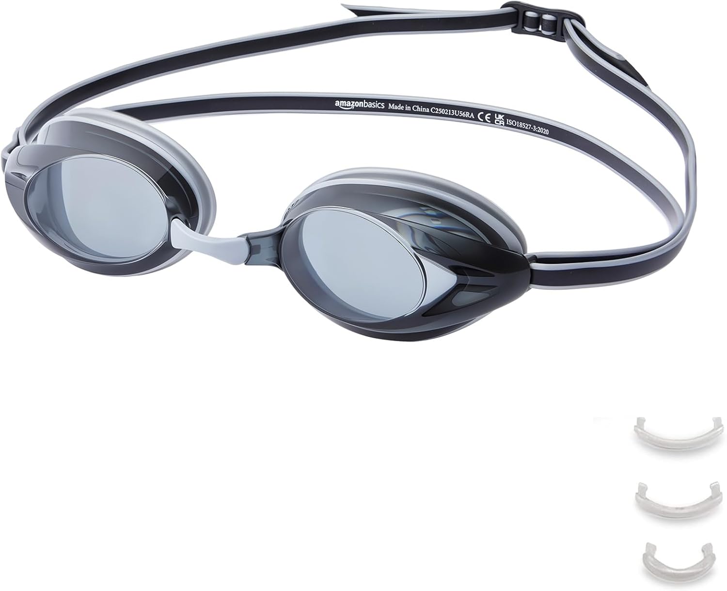 Thumbnail 6 de Amazon Basics Unisex Swim Goggles for Adults with Anti-Fog, Wide View, and 4 Interchangeable Nosepieces