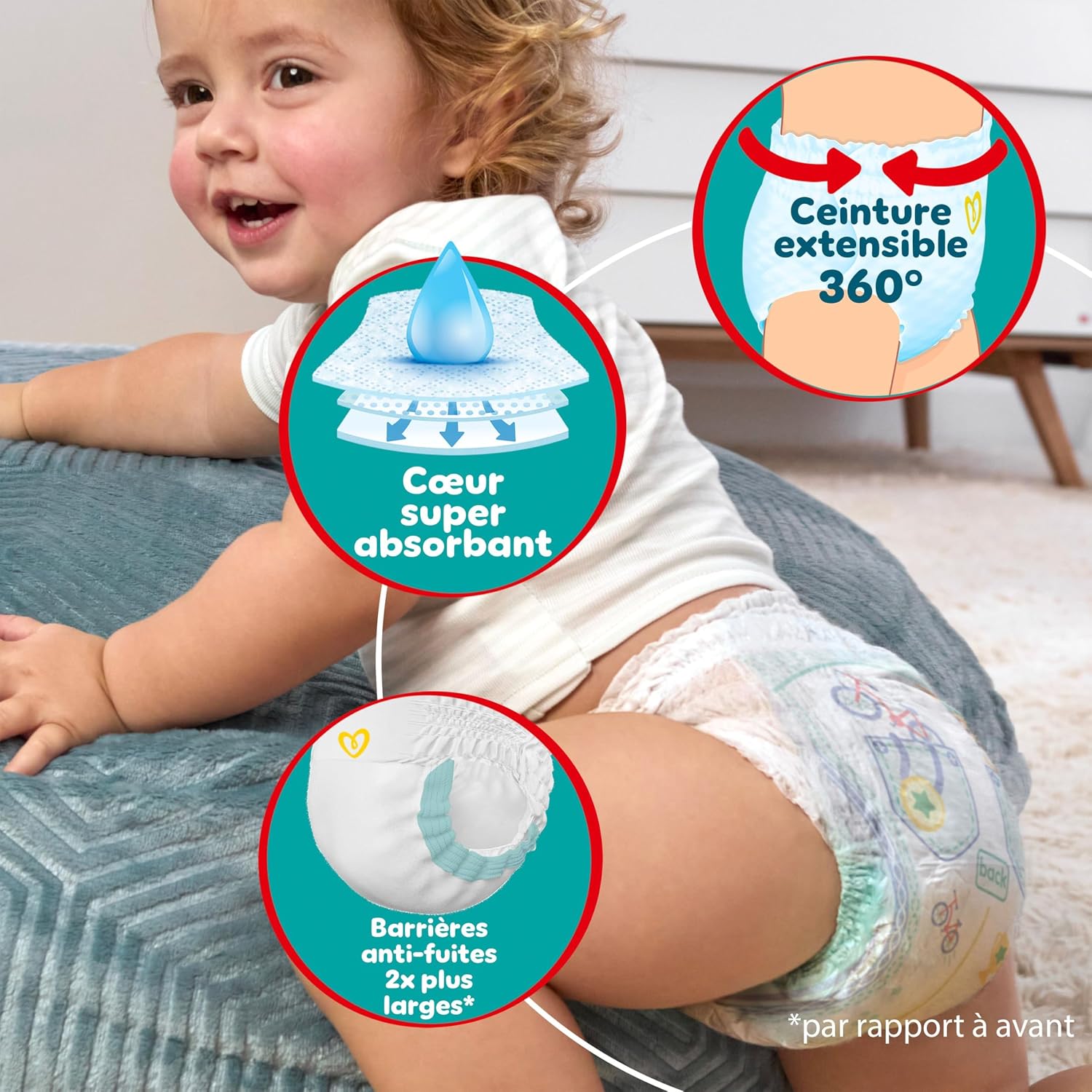 Detalle de Pampers Baby‑Dry Pants Taille 8 — 117 couches‑culottes 👶