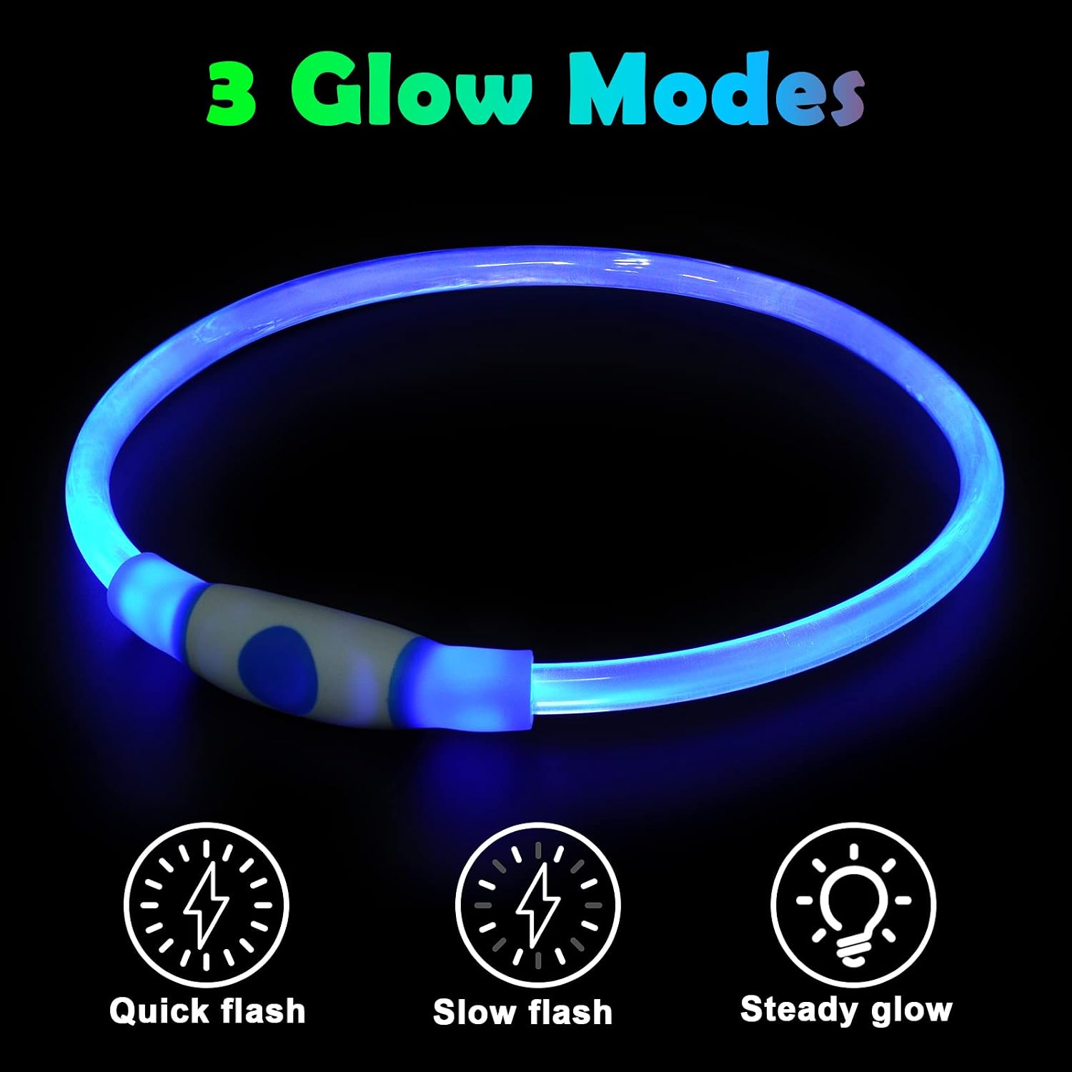 Detalle 1 de AUAUY collare luminoso LED ricaricabile USB