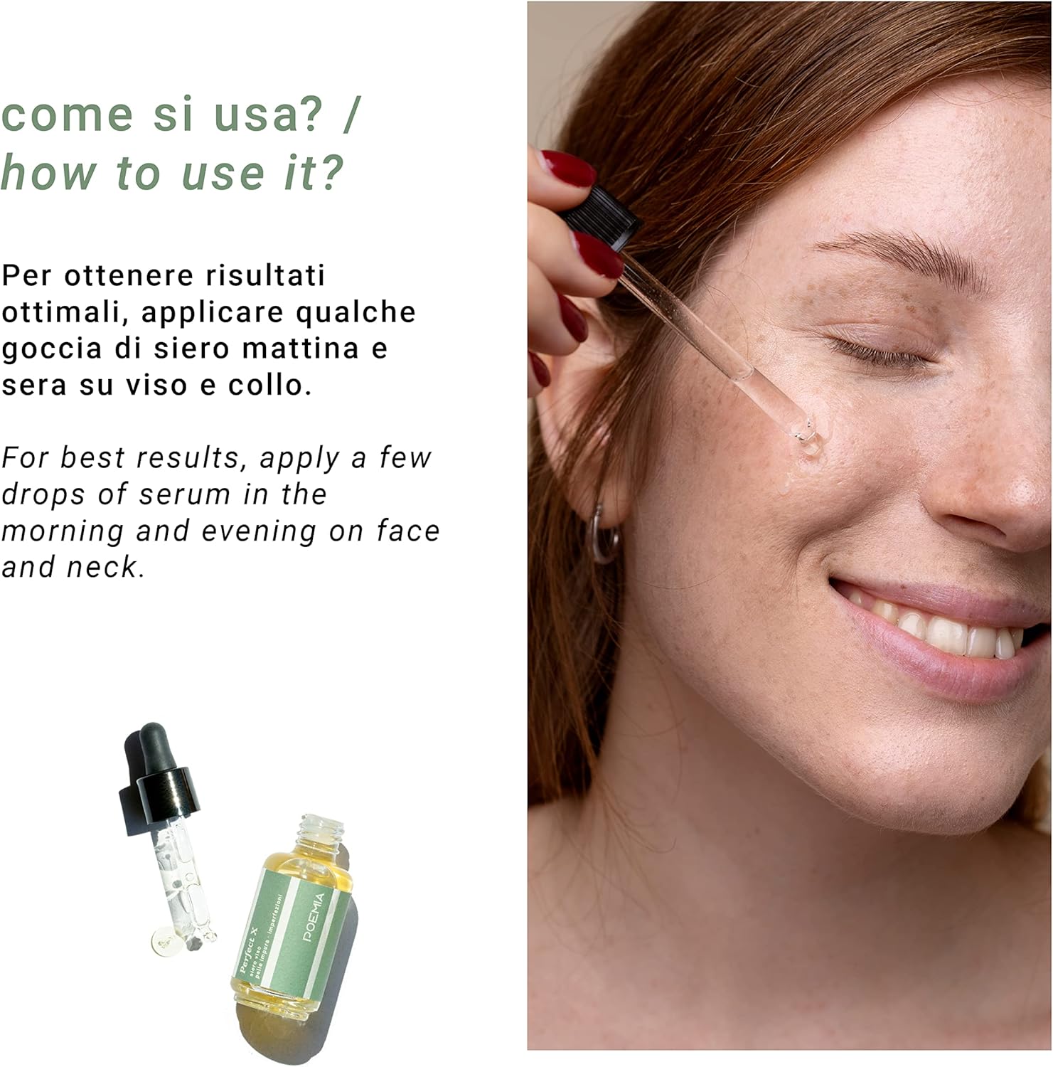 Detalle de Poemia Siero Acne Viso Brufoli e Pori Dilatati Bio Vegano con Acido Mandelico, Niacinamide e Tea Tree Oil – Made in Italy, 30 ml