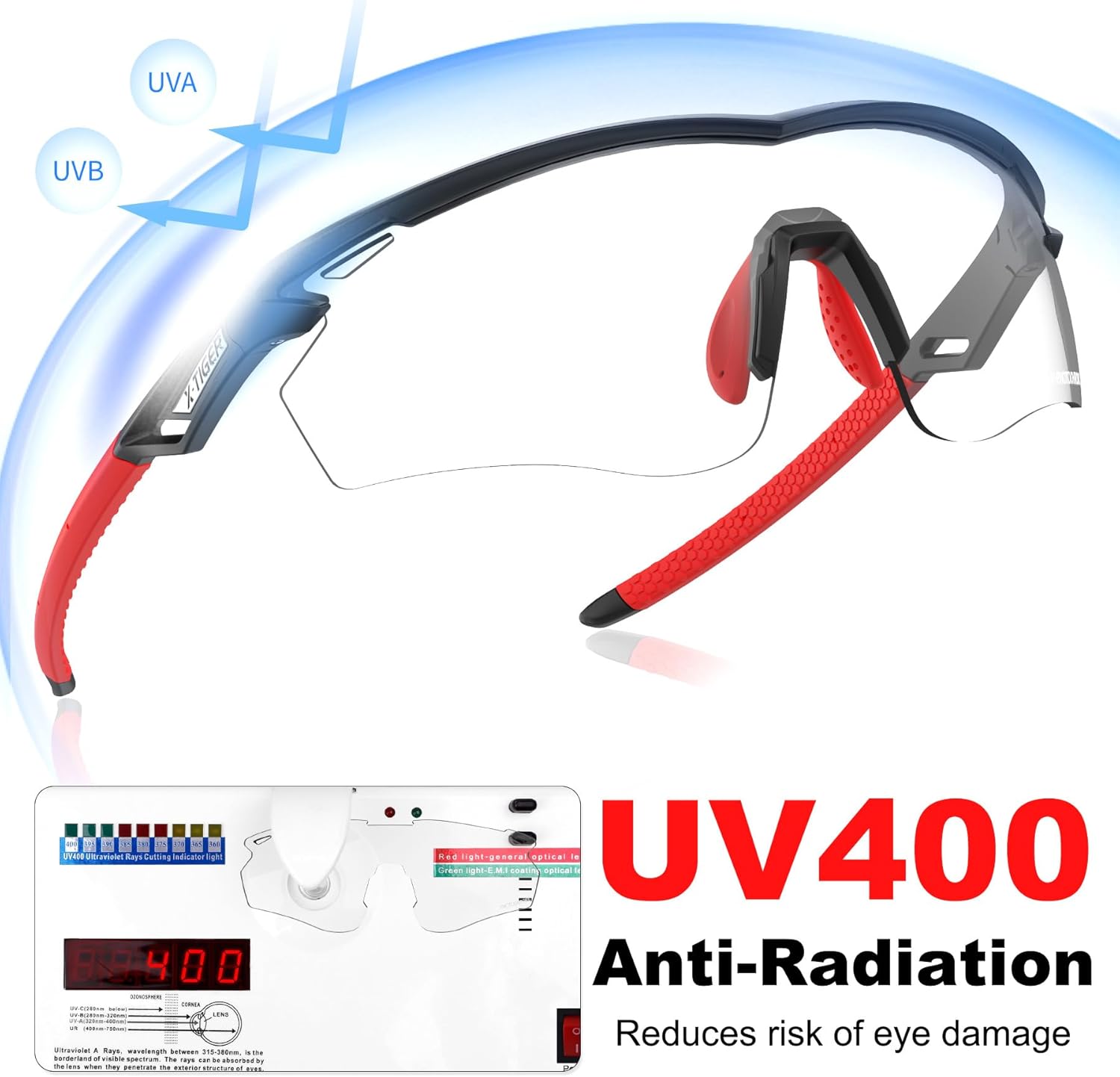 Thumbnail 2 de X-TIGER Occhiali Ciclismo Fotocromatici TR90: leggerezza, protezione UV400 e comfort per MTB e bici