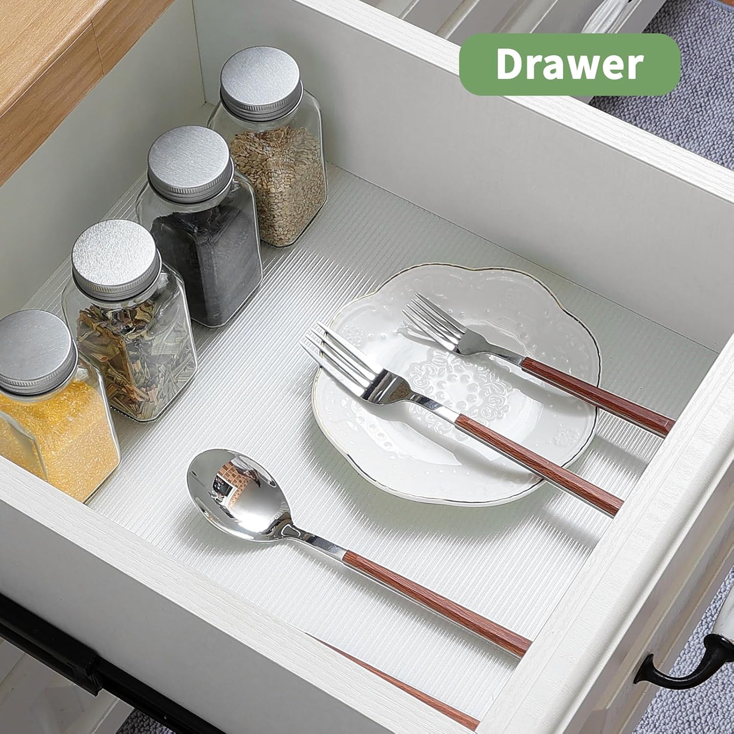 Thumbnail 6 de wohomuke Shelf Liners 19 inch x 20 ft: Clear, Ribbed EVA Cabinet Liner for Nonstick Protection