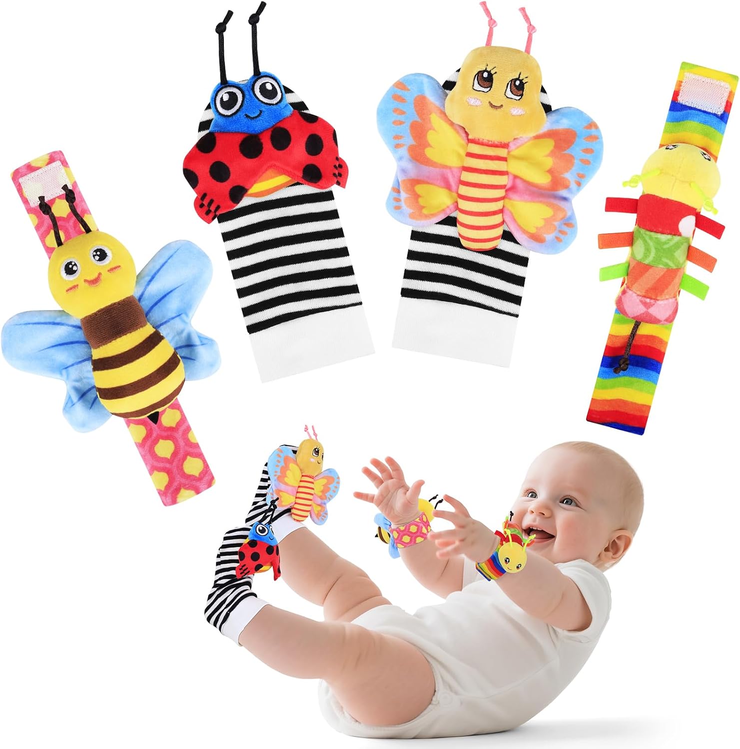 Detalle de Baby wrist and ankle rattles 0-6 months