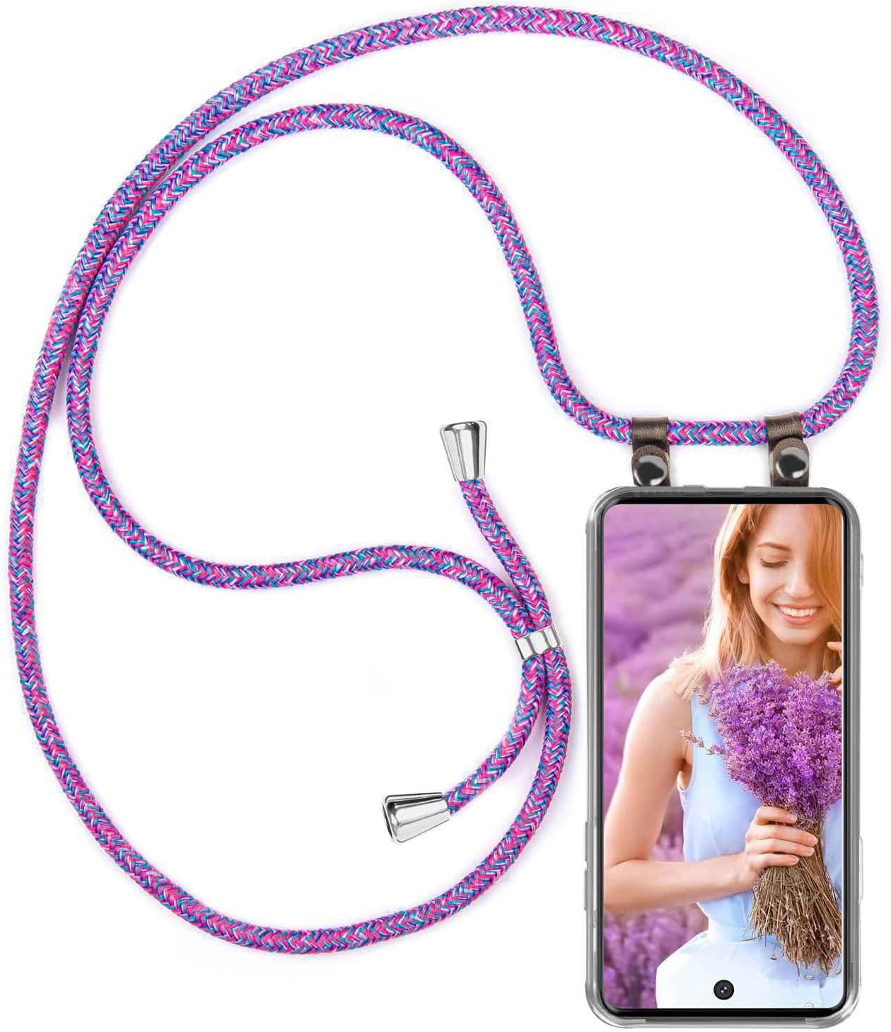 Detalle de moex Chaîne de téléphone Portable pour Samsung Galaxy S20 Ultra / 5G – Coque avec Sangle réglable en Violet Rose