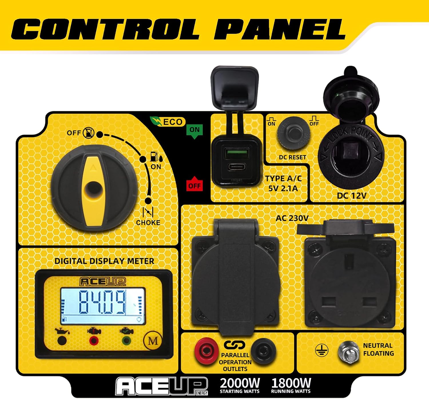 Thumbnail 3 de Aceup Energy 2000W Portable Inverter Generator
