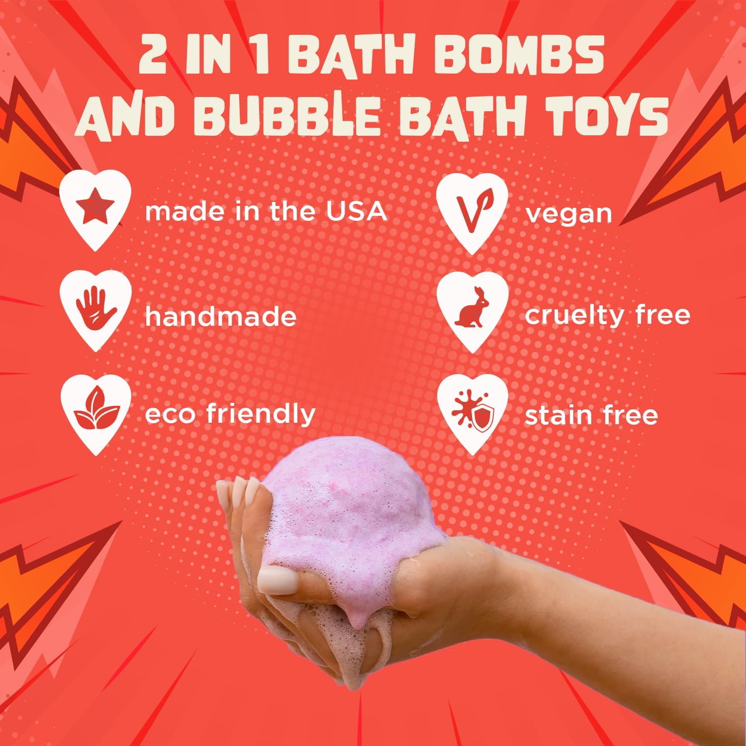 Detalle de Superhero Bath Bombs for Kids (6 Pack) with Surprise Toys Inside