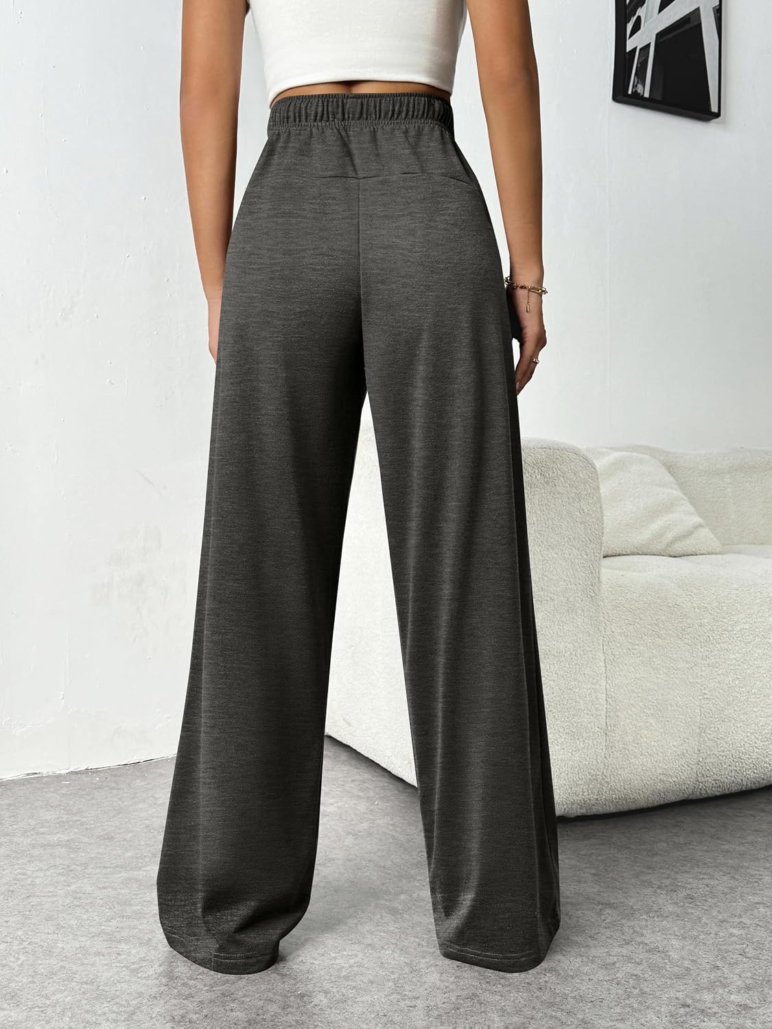 Detalle de PINSPARK Women's Straight Leg Joggers with Pockets: Casual Comfort for Every Day