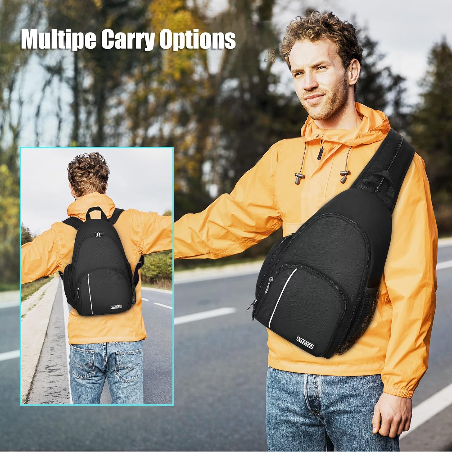 Thumbnail 6 de BAIGIO Multifunktionaler Kamerarucksack (2‑in‑1) für DSLR mit wasserabweisendem Nylon, abnehmbarer Polsterung