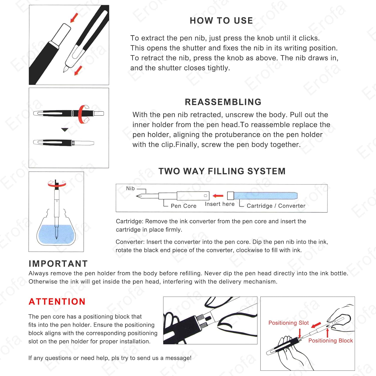 Thumbnail 5 de Jinhao 10 Series Press Fountain Pen – Gradient Red Retractable with Fine Nib, Ink Converter & Metal Box (Silver Clip)