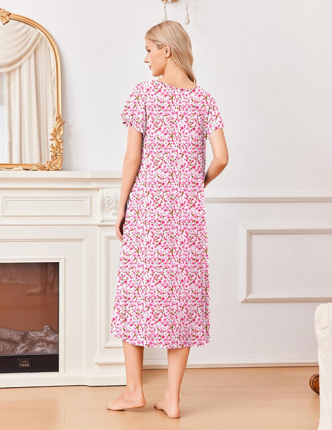 Detalle de Ekouaer Nightgown, Bamboo Viscose Blend