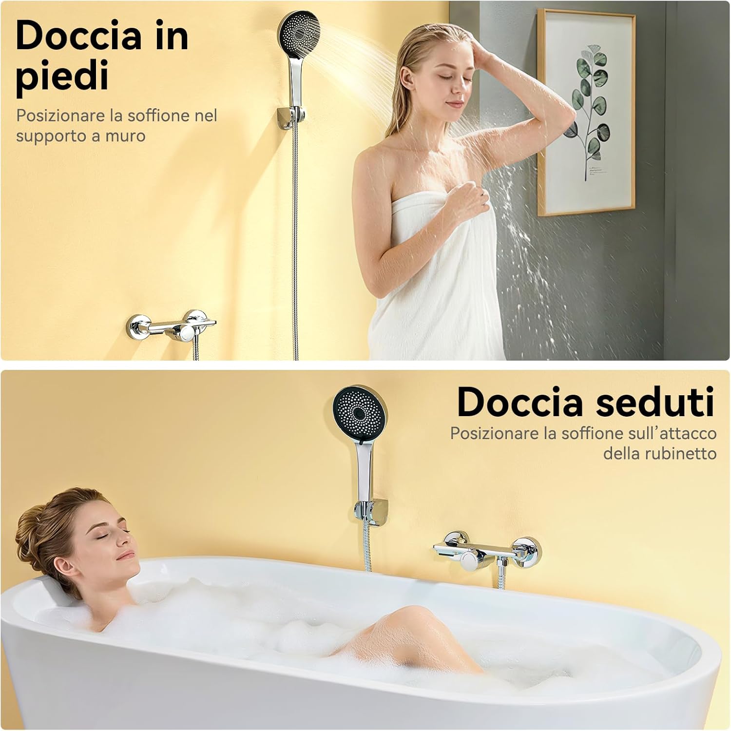 Thumbnail 3 de Auralum Miscelatore doccia in ottone con porta sapone, soffione 5 funzioni e tubo doccia 1,5 m