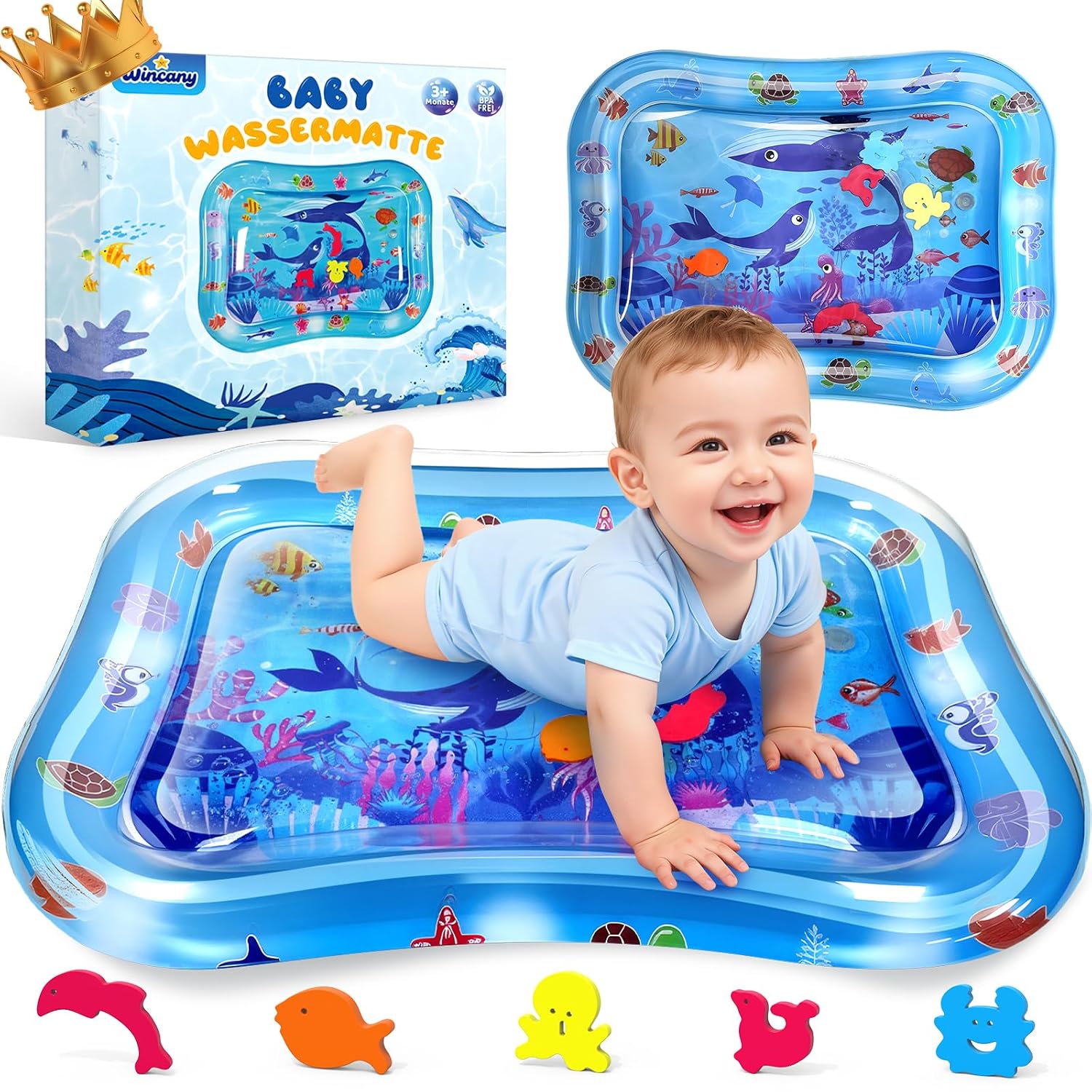 Wincany Wassermatte Baby Groß BPA Frei – Aquamatte für Bauchlage ab 3 Monaten