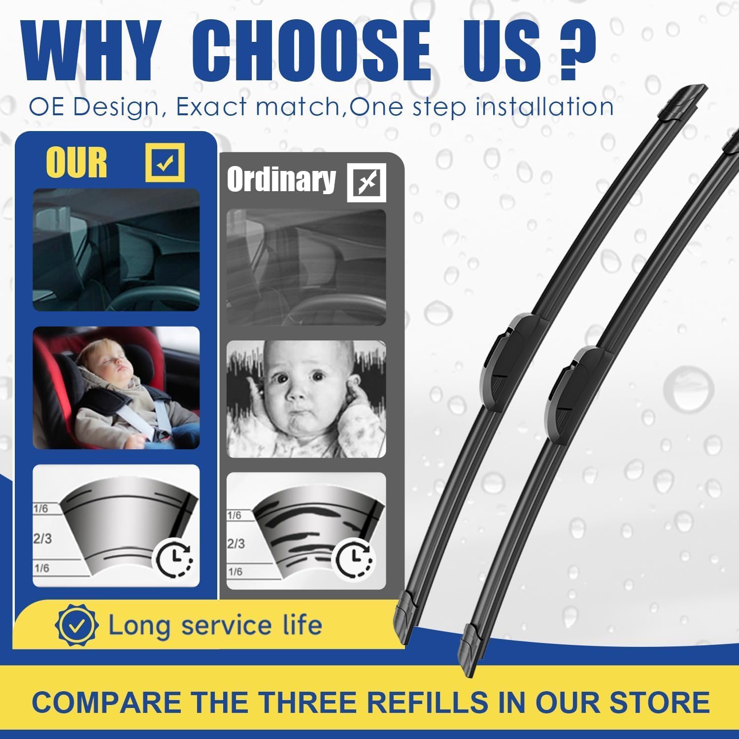 Detalle de ANRDDO Windshield Wiper Blades 26-inch