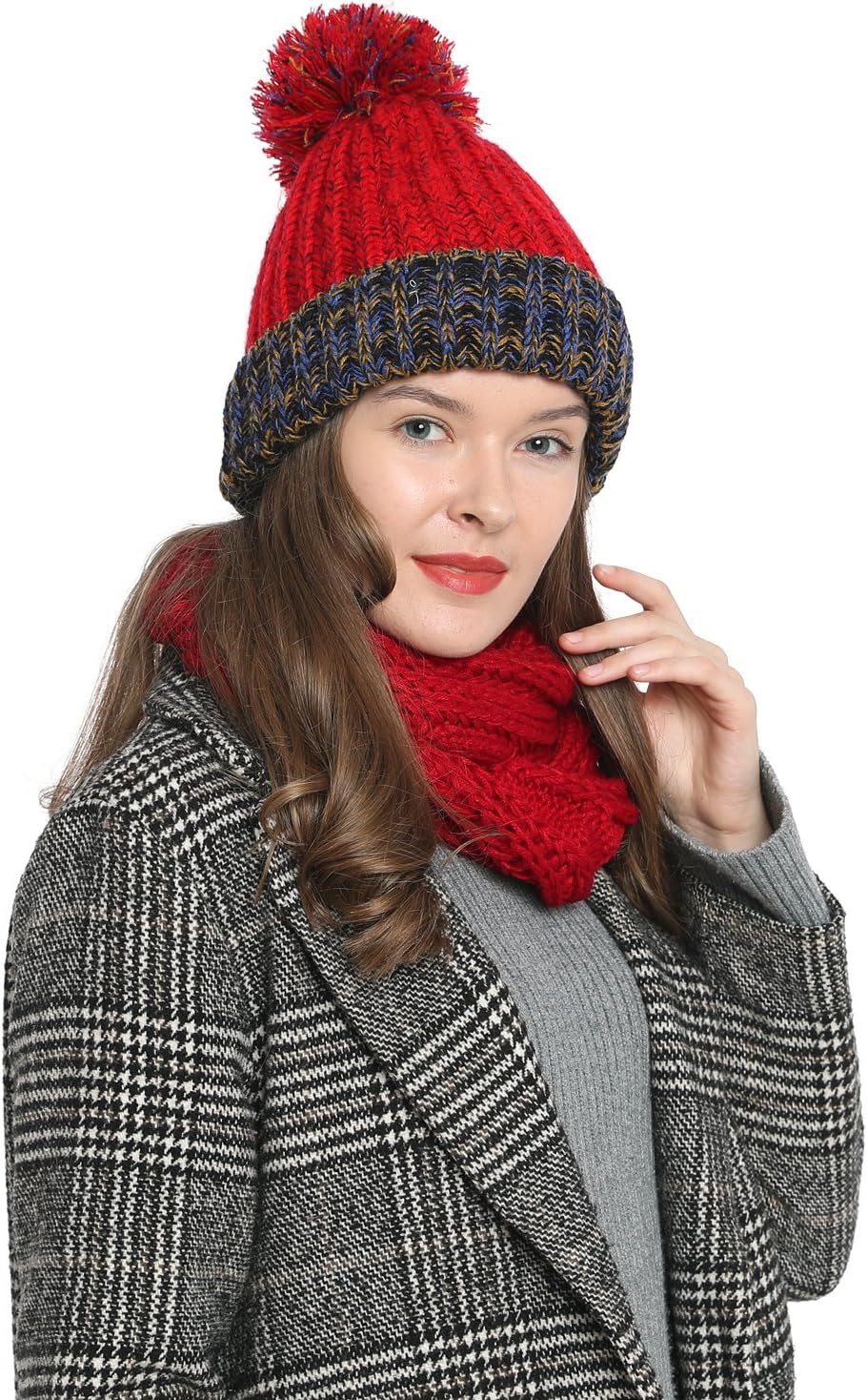 Thumbnail 2 de DonDon Bonnet d'hiver avec Pompon pour Dames — Doux, Chaud et Doublé