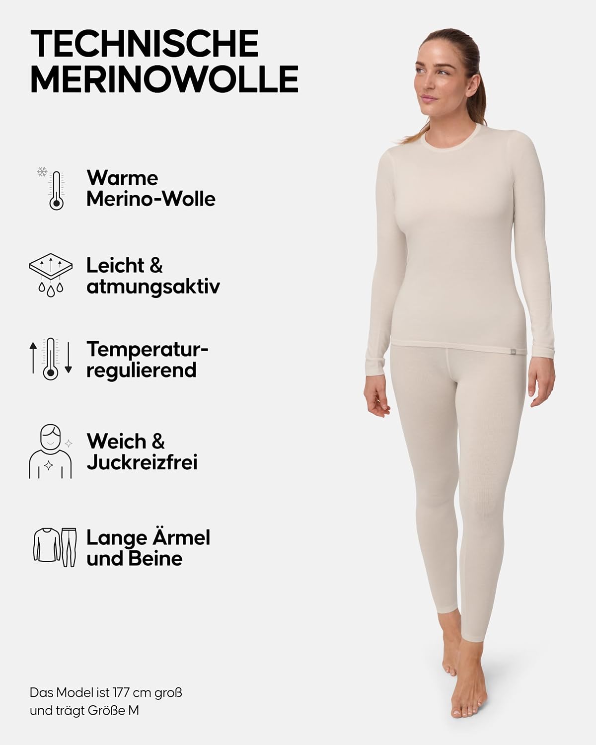 Detalle 2 de DANISH ENDURANCE Merino Thermounterwäsche Damen