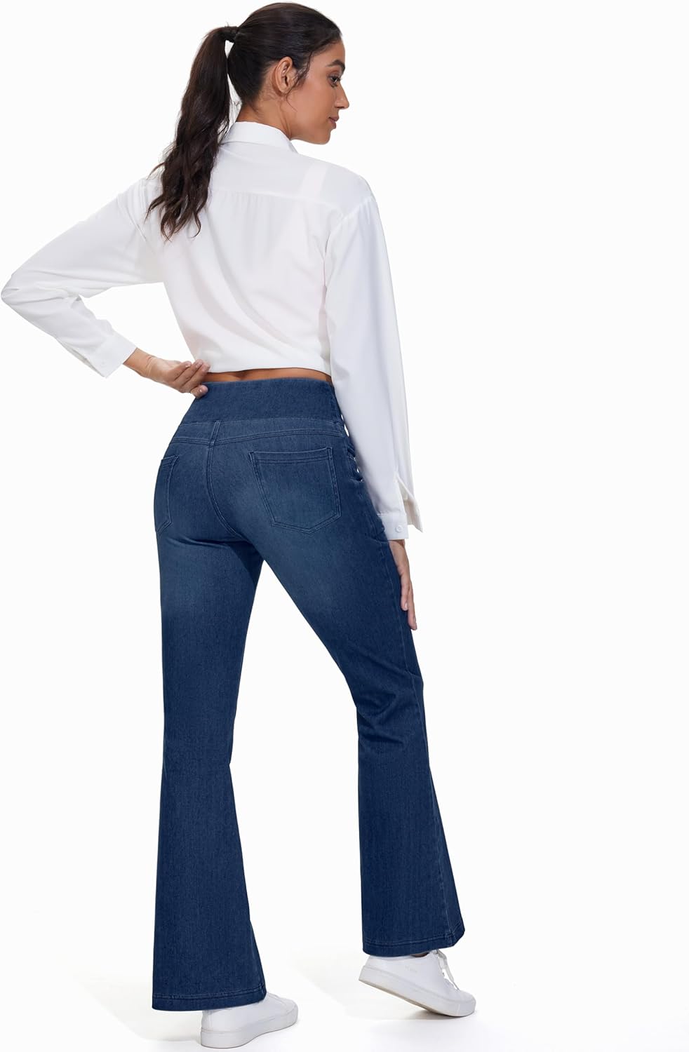 Thumbnail 6 de Jeans da donna THE GYM PEOPLE a vita alta a campana con controllo pancia e tasche