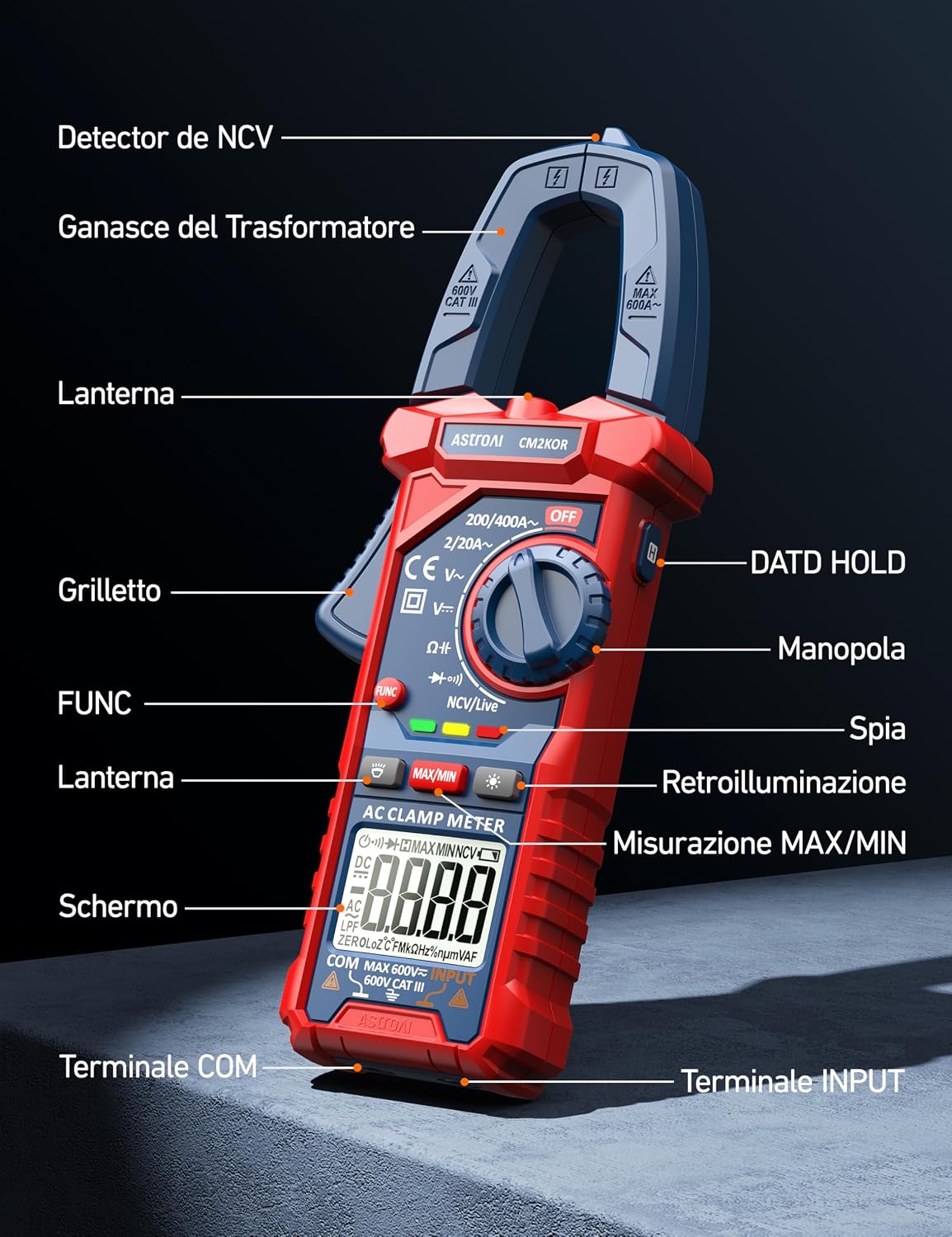Thumbnail 5 de AstroAI Pinza amperometrica 2000 conteggi 🎛