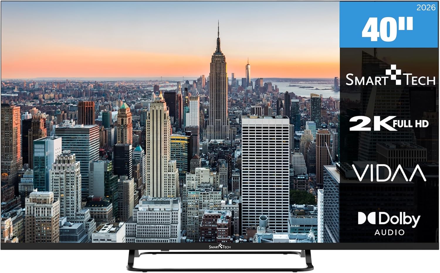 Detalle de Smart Tech 40FV02V: 40 Zoll Full HD Smart TV mit VIDAA, Triple-Tuner & Dolby Audio