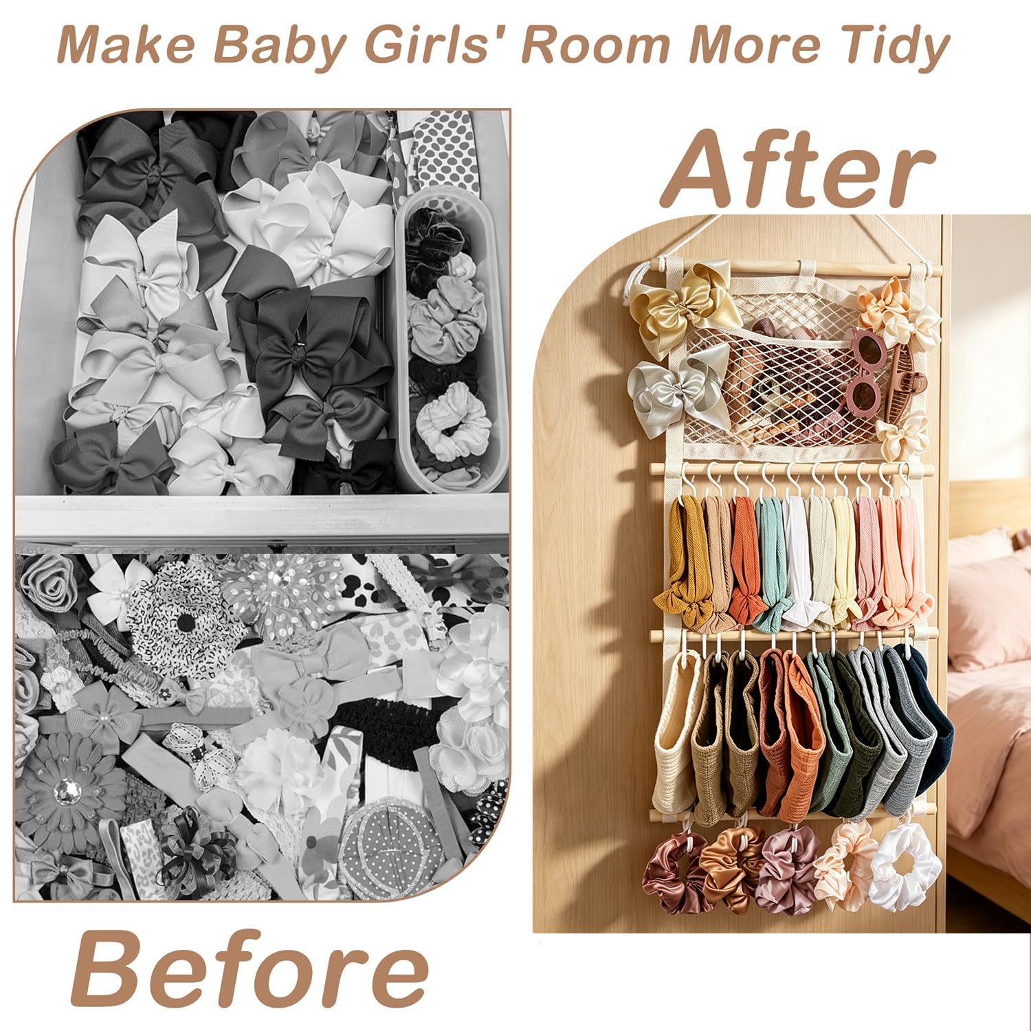 Detalle 1 de kangaroo Headband Holder for Baby Bows, 15" x 30" Wall Organizer