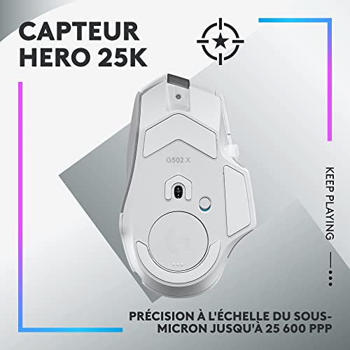 Detalle de Logitech G G502 X PLUS LIGHTSPEED: Souris gaming sans fil à performances réactives et RGB personnalisable