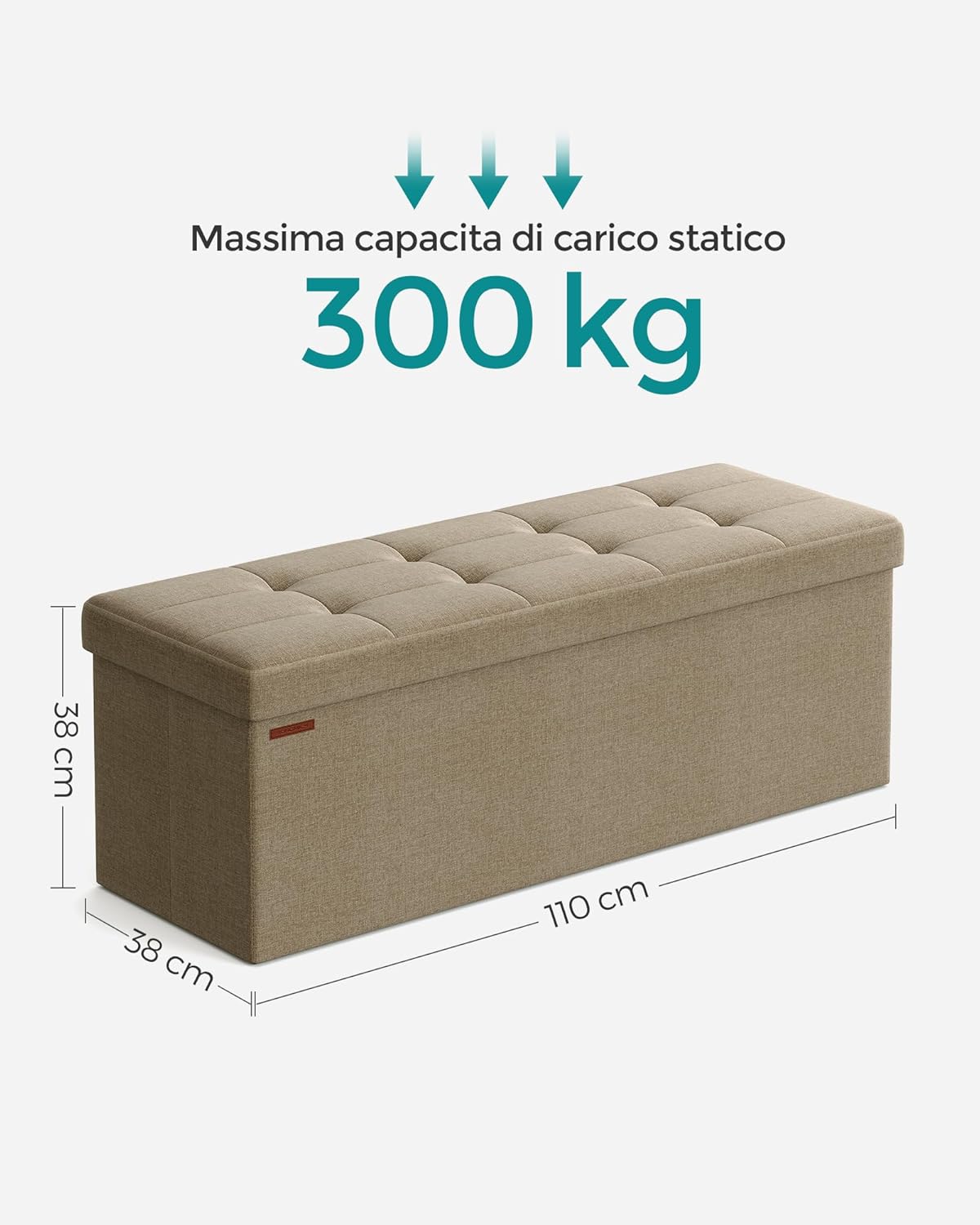 Detalle 1 de SONGMICS MAZIE Cassapanca 38 x 110 x 38 cm