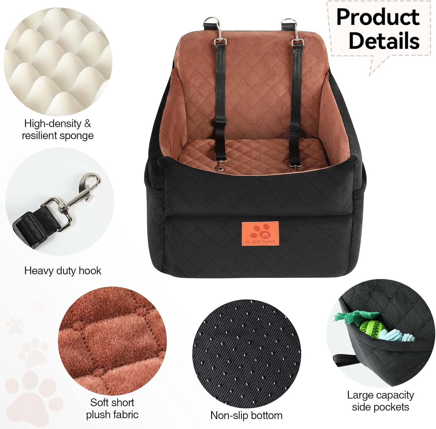 Thumbnail 4 de Dog Car Seat for Small/Medium Dogs 35 lbs