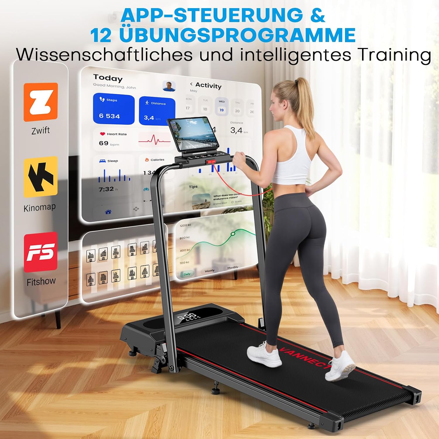 Detalle de VANNECT Walking Pad Laufband 1 bis 12 km/h