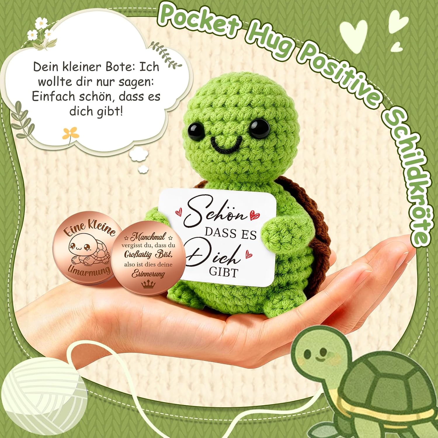 Detalle 1 de Pocket Hug Schildkröte 5,5 cm Geschenk