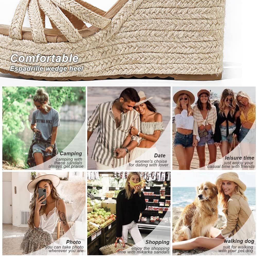 Thumbnail 5 de mikarka Sandals for Women 2026: Comfortable Wedge Platform Espadrille Sandals
