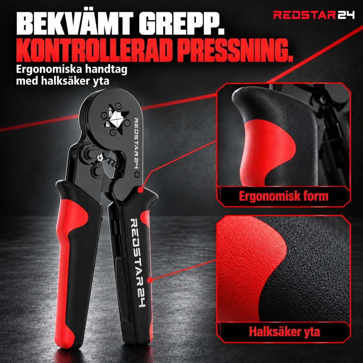Thumbnail 4 de RedStar24 RS0152 crimptång med självinställning och 1 800 ändhylsor