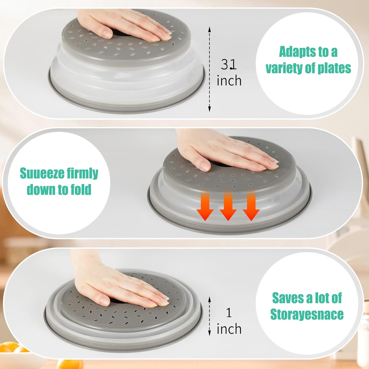 Thumbnail 6 de RUNZI 3 Pack microwave food covers set