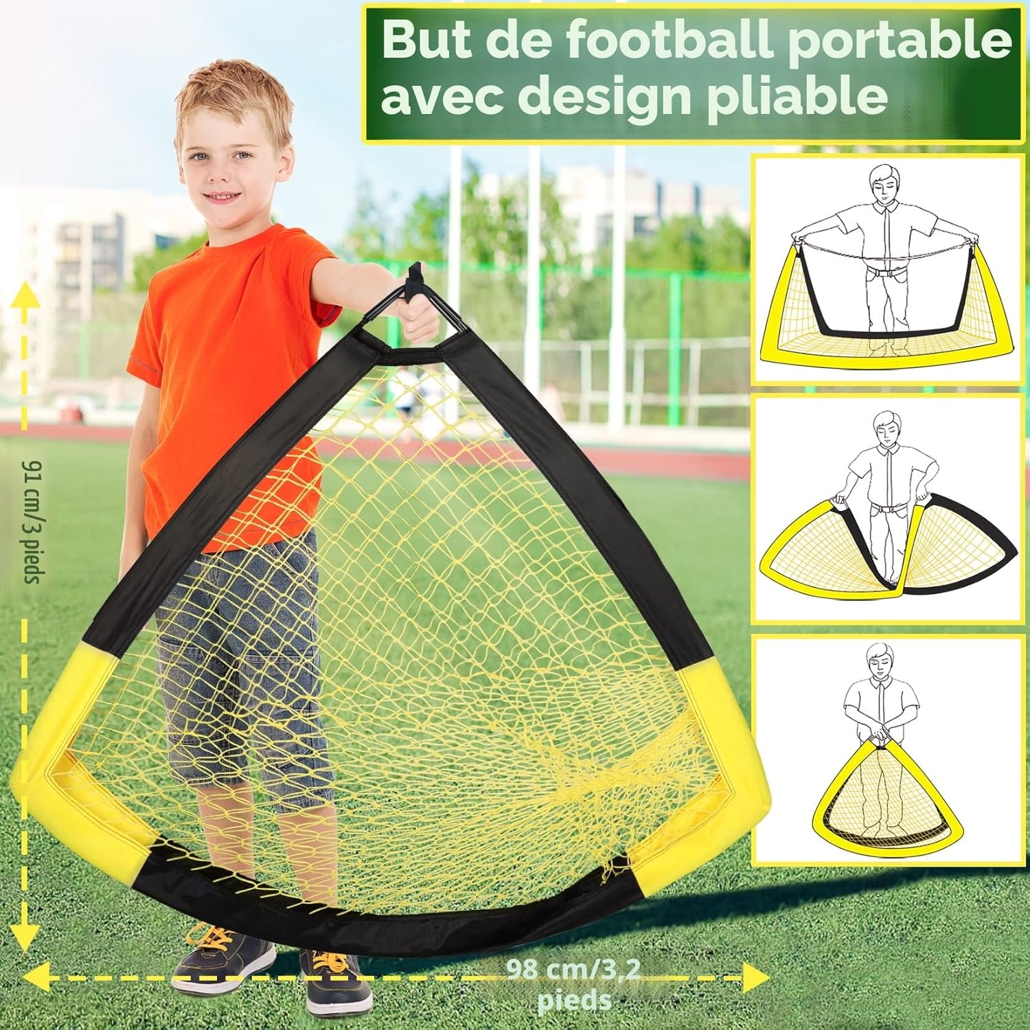Thumbnail 2 de Happy Jump Buts de Football Pop-Up Pliable – 1 ou 2 buts, portable et robuste pour jardin et entraînement