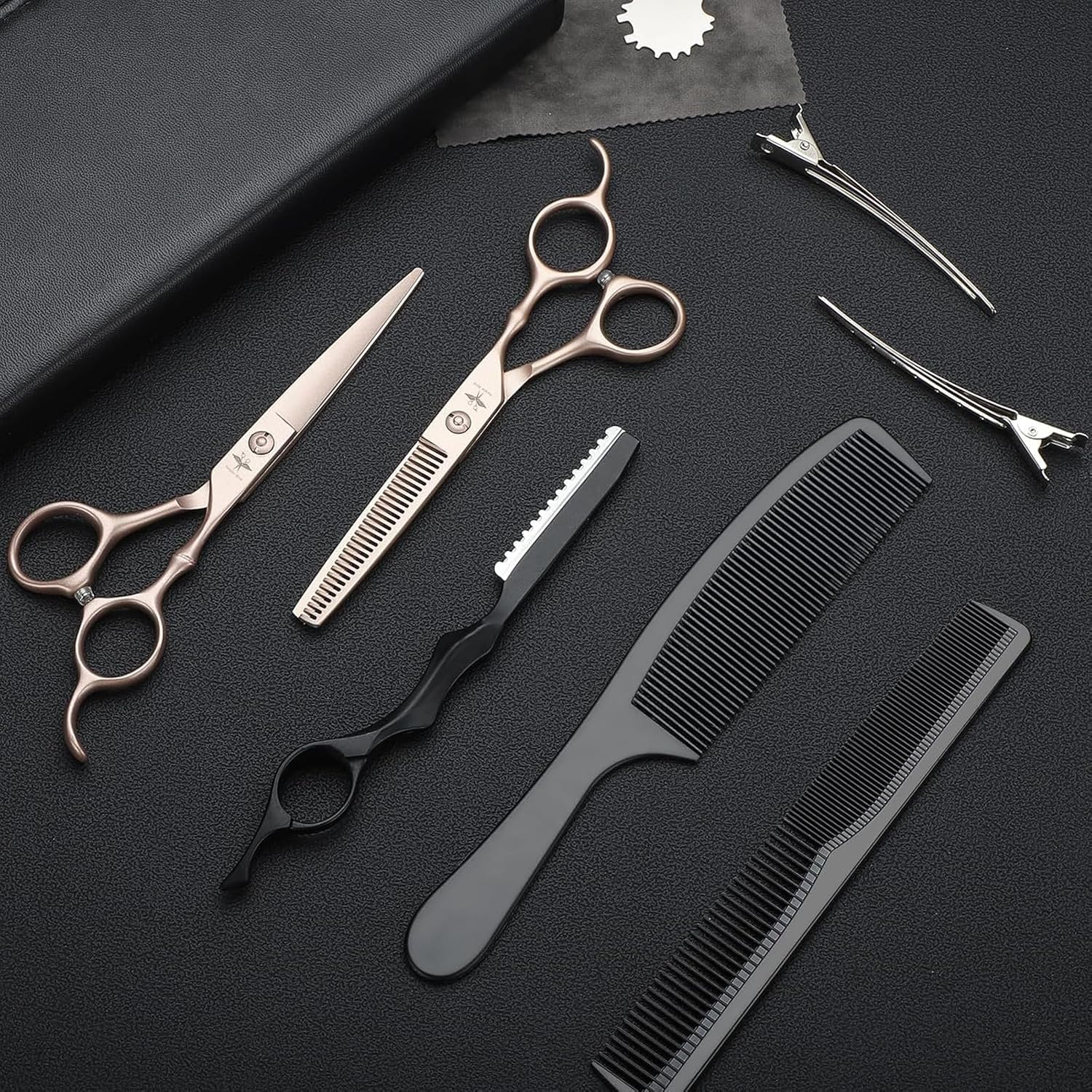 Detalle de Purple Bird Hair Cutting Kit: Professional Barber Shears Set with 10-Piece Accessories