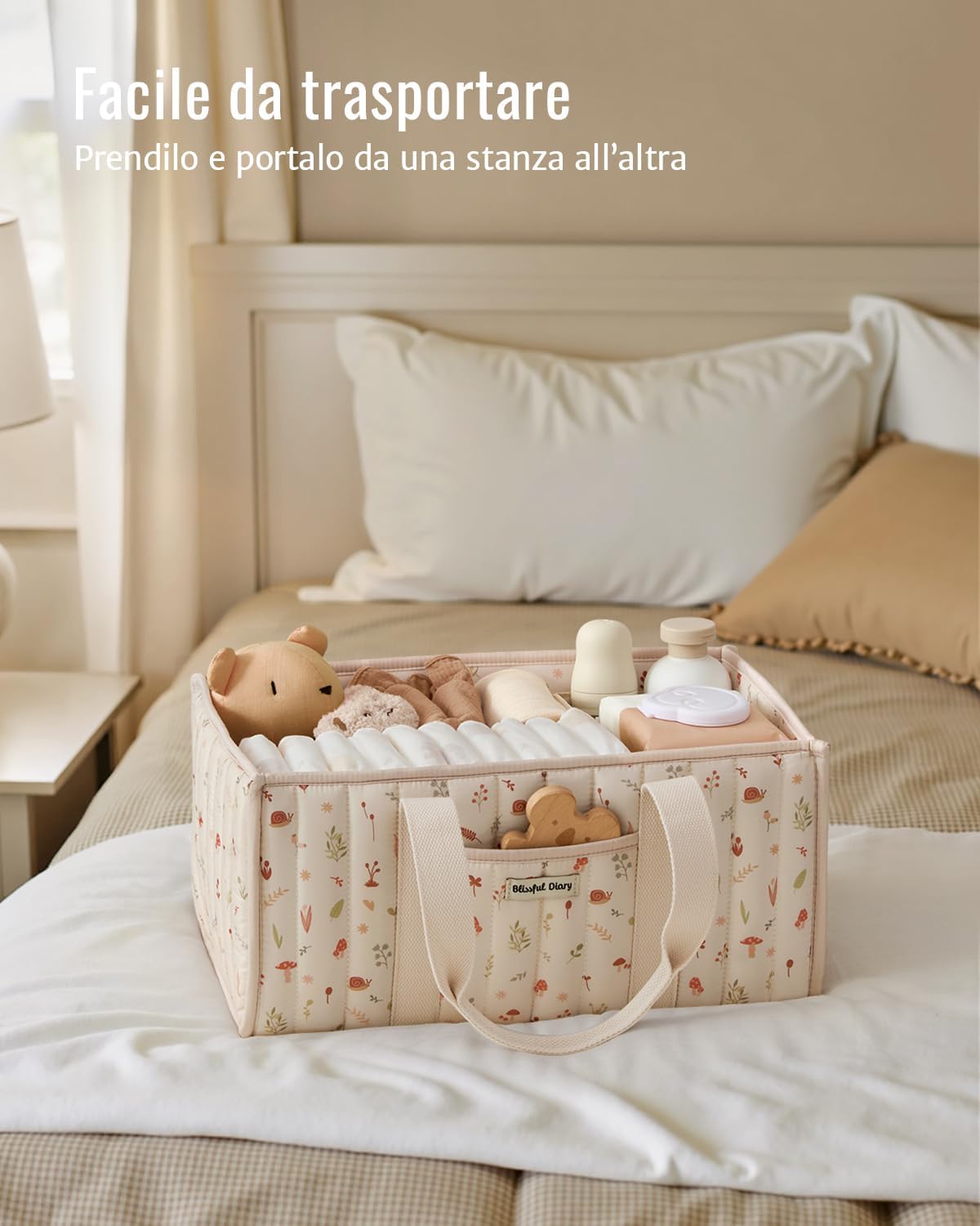 Thumbnail 4 de Blissful Diary Organizer per pannolini: Caddy floreale, organizer per fasciatoio e cesto per neonati